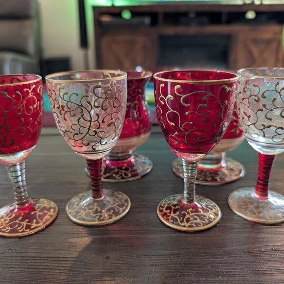 Pier 1 Imports Jubilee Set of Cordial Glasses & Tealight Holders - Picture 1 of 8